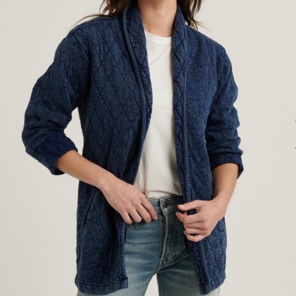 indigo quilted jacket